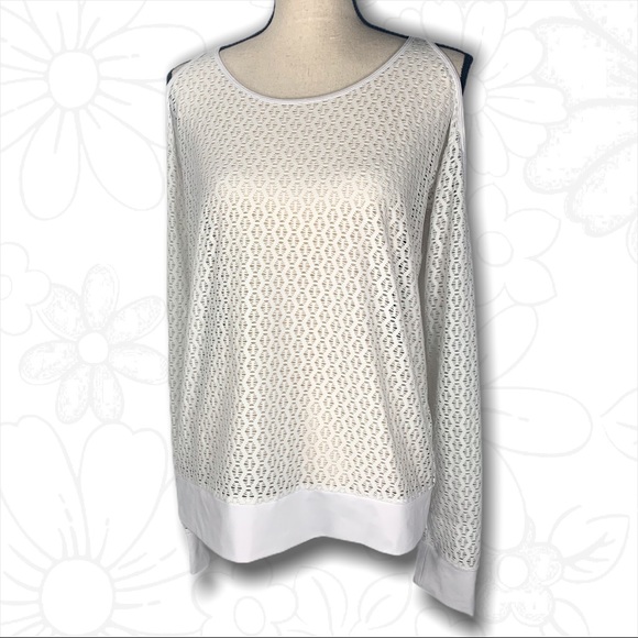 Fabletics Cindy White Mesh Long Sleeve - Med - Picture 2 of 12